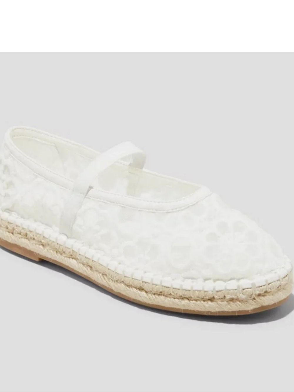 🆕 Universal Thread Celia Floral Lace Mary Jane Espadrille Flat Memory Foam - 8.5